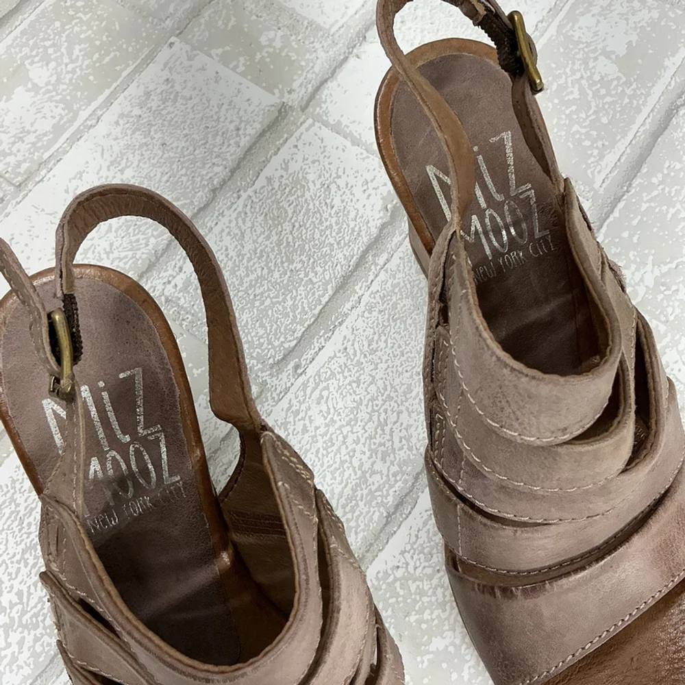 Miz Mooz Taupe Wedge Sandals